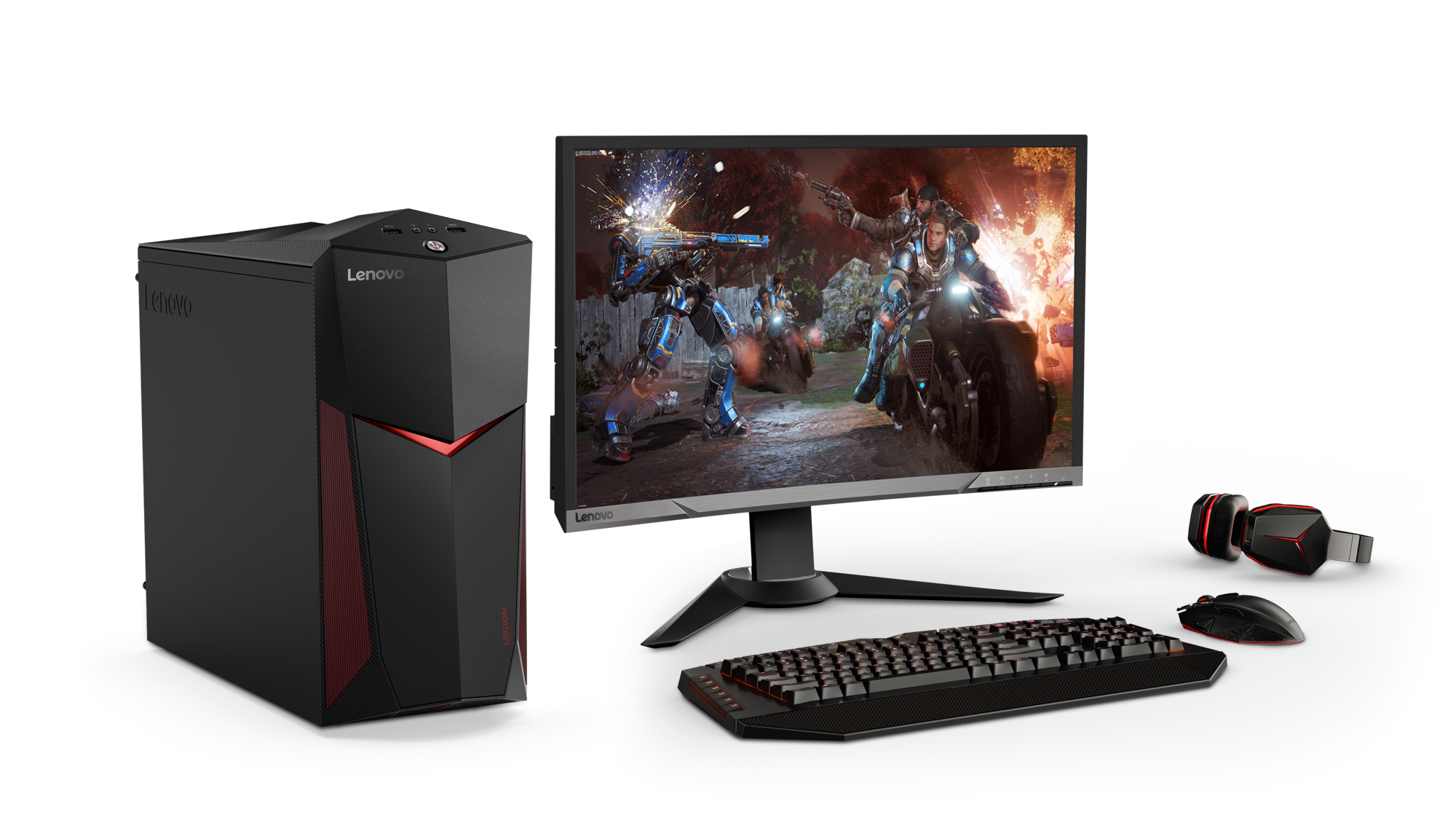 Lenovo Legion Y520 Tower with monitor & accessories