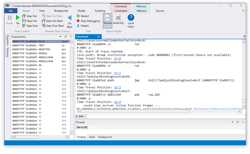 Time Travel Debugging Is Now Available In WinDbg Preview Windows 