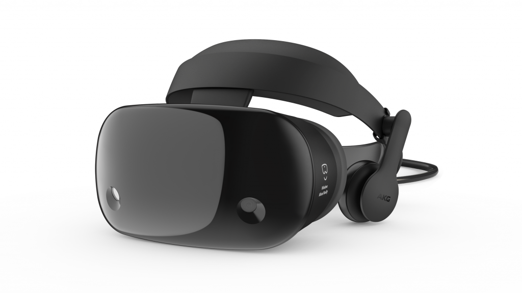 Samsung HMD Odyssey with motion controllers.