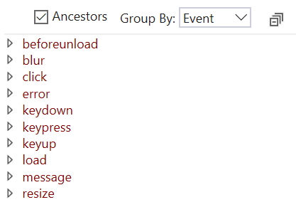 Screen capture showing the new Ancestors option.