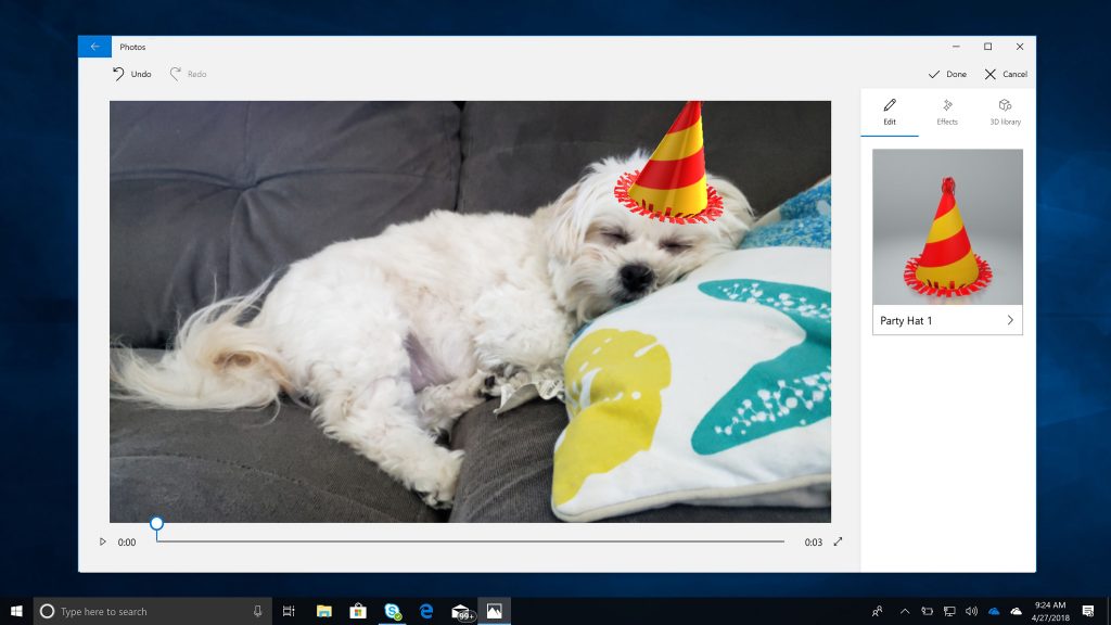 Sleeping dog shown in the Photos app