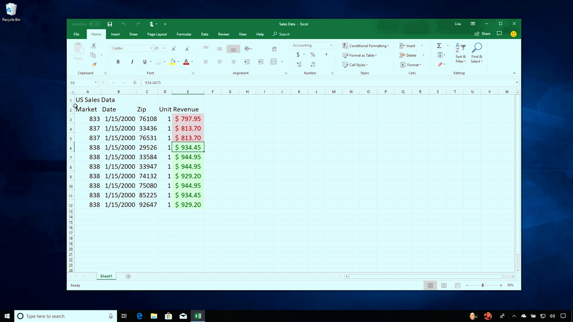 Magnifier used in Excel