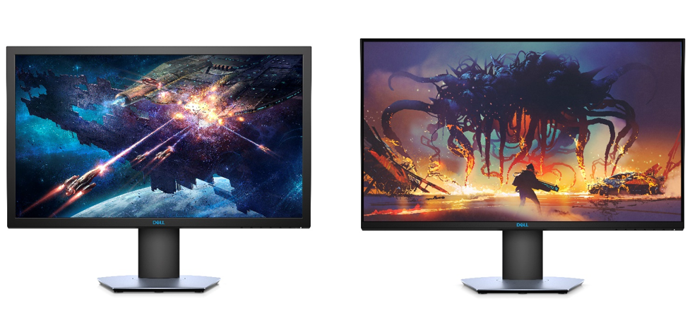 Dell 24 and 27 gaming monitors side by side