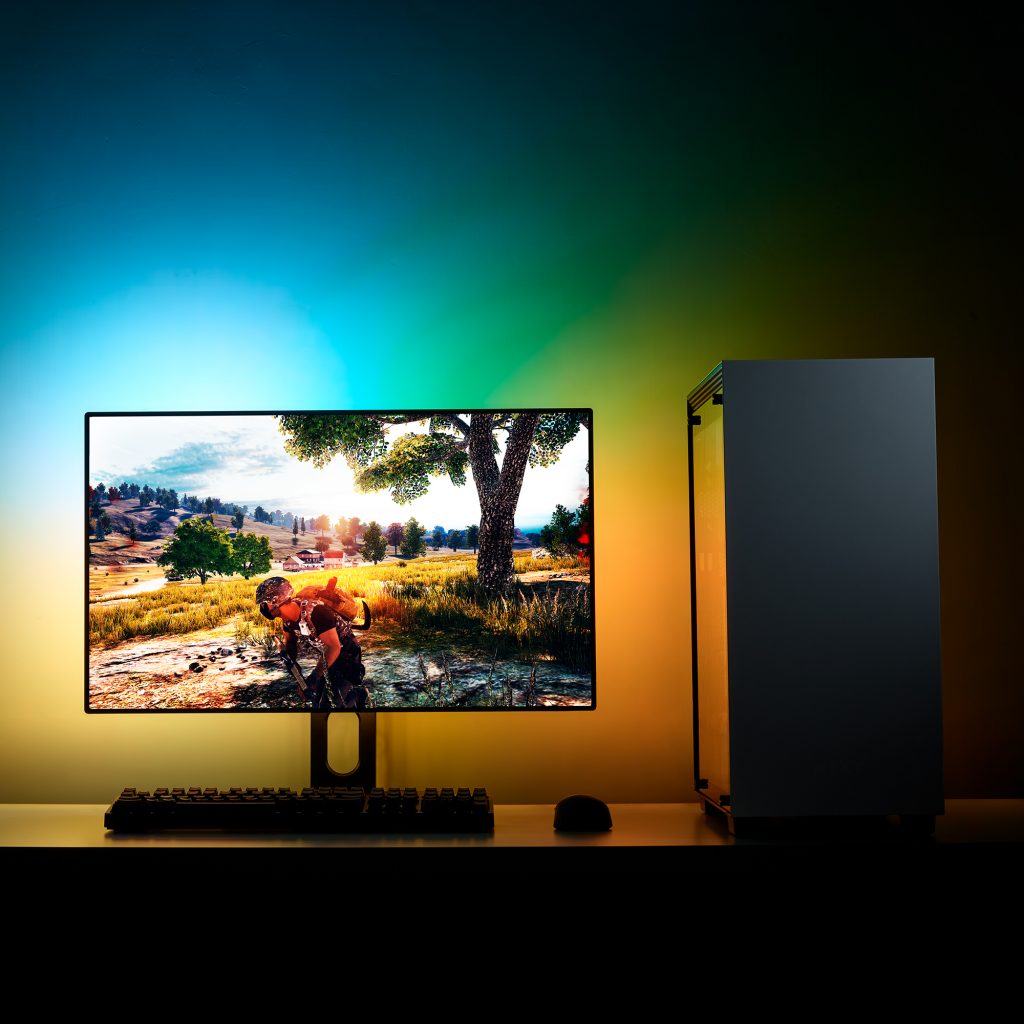 Gaming PC with lighting effects