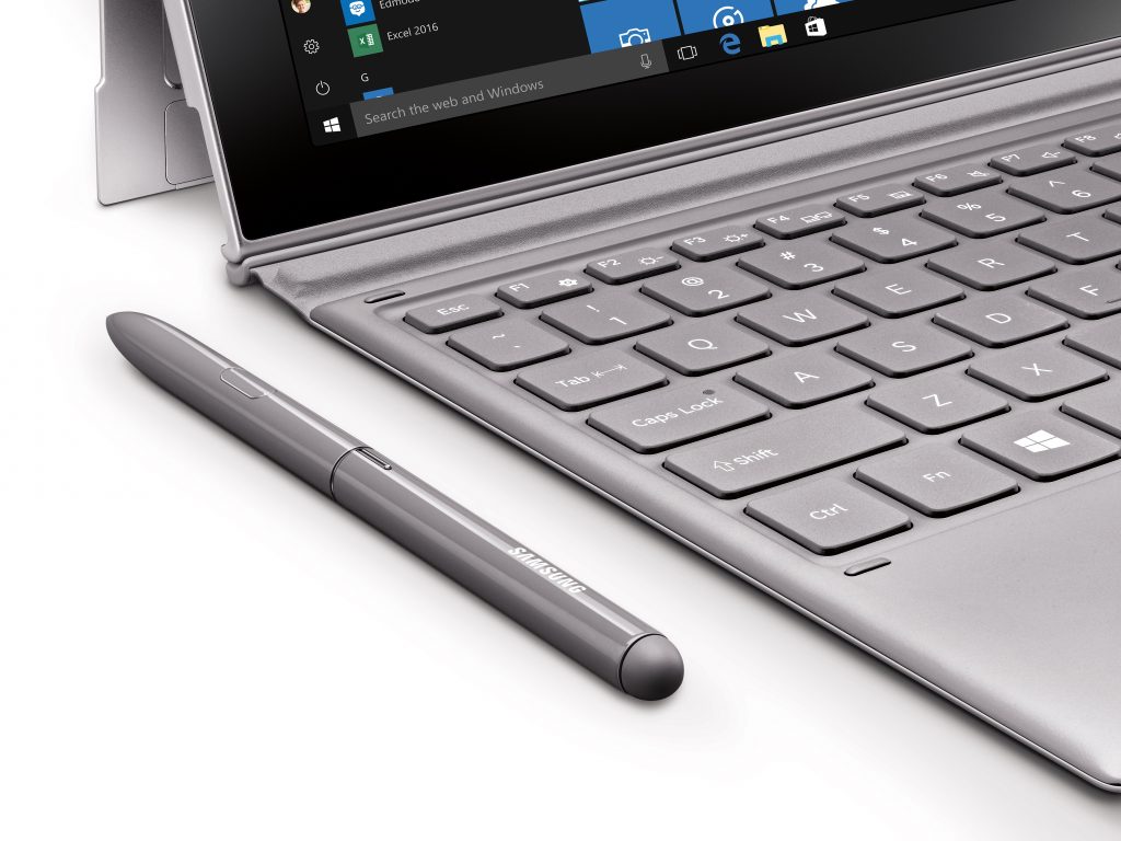 Close-up of pen and keyboard on the Samsung Galaxy Book2