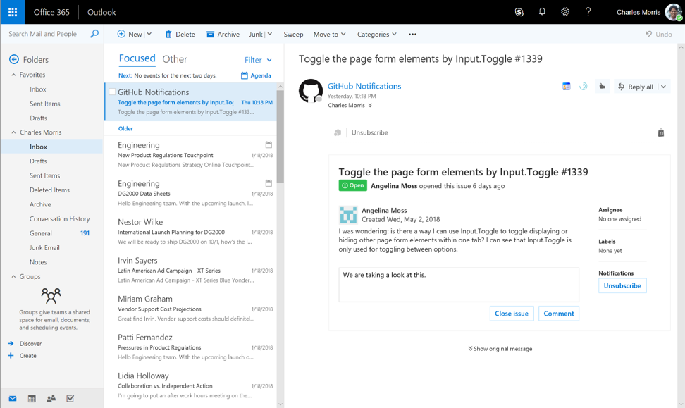Adaptive Cards in Outlook let you address issues directly within your inbox.