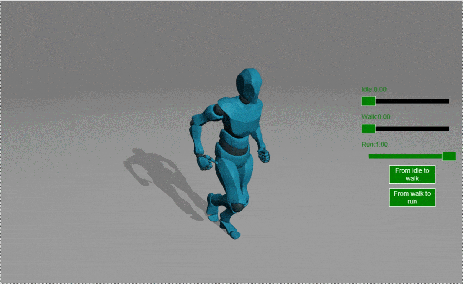 Example of playing with the sliders to change the weights or directly start an animation.