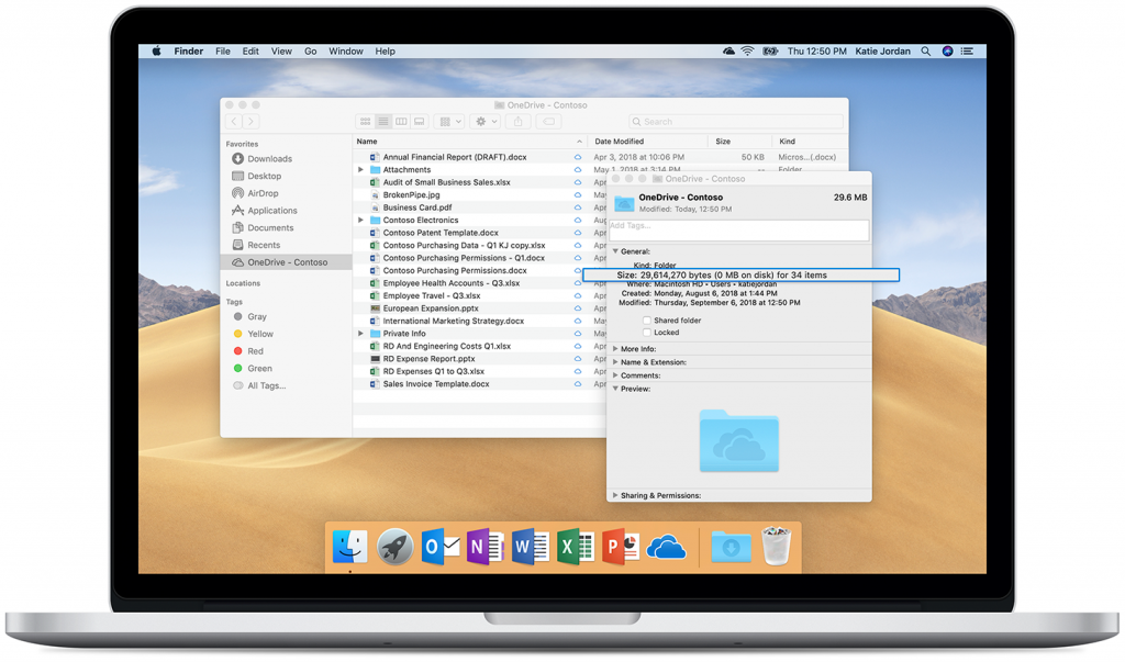 OneDrive Files On-Demand for the Mac で Mac の Finder にすべての OneDrive ファイルを表示、必要に応じてダウンロード可能