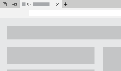 Illustration showing the “This tab is playing media” speaker icon in the tab bar in Microsoft Edge.