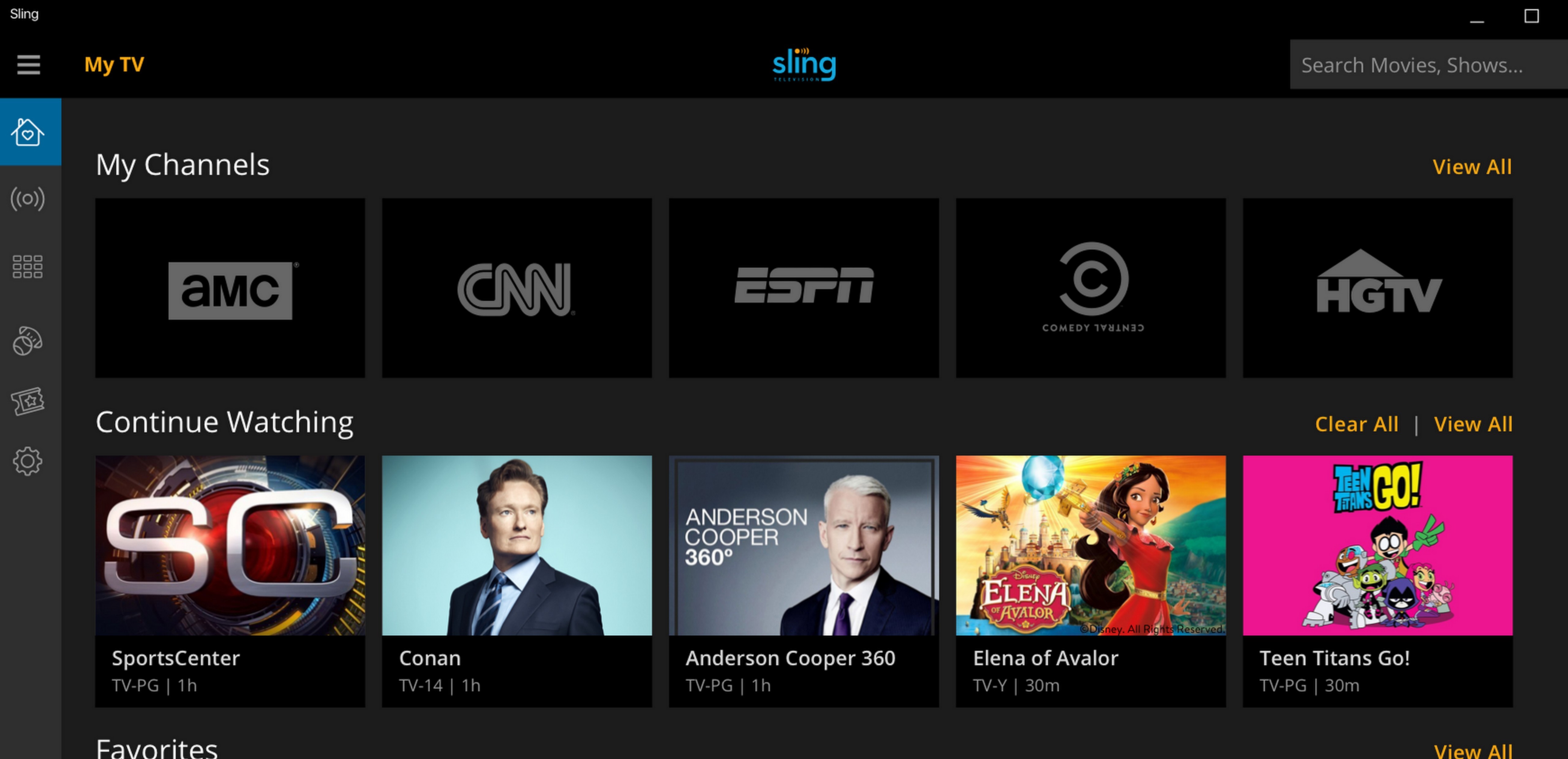 Sling TV on Windows 10
