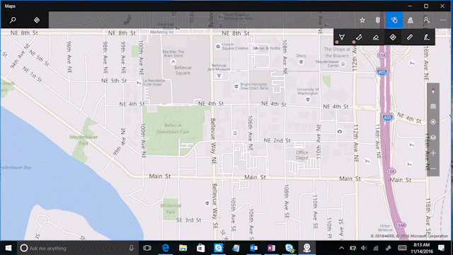 Four ways to use ink in the Windows Maps app