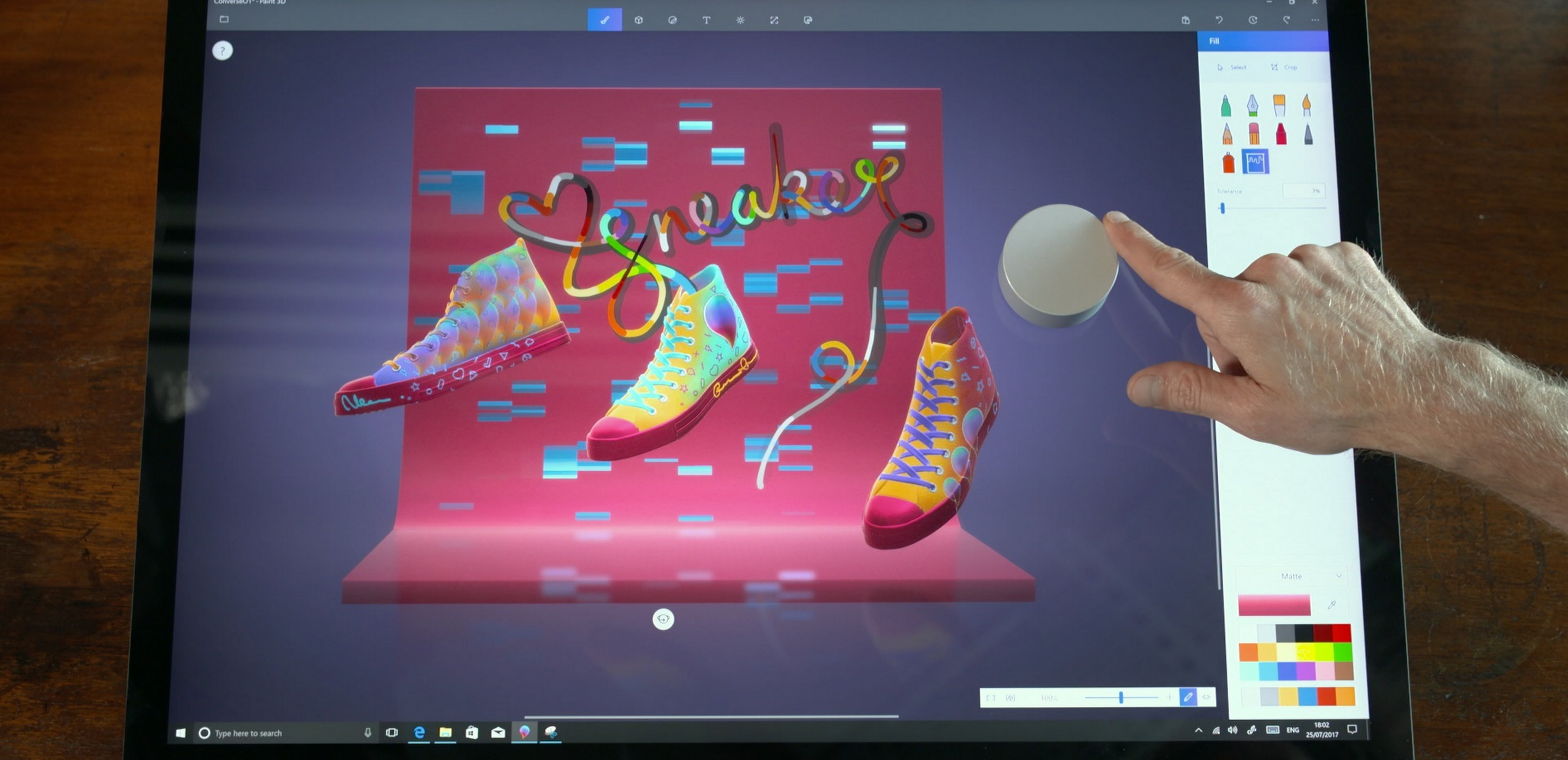 How to use Surface Dial with Paint 3D