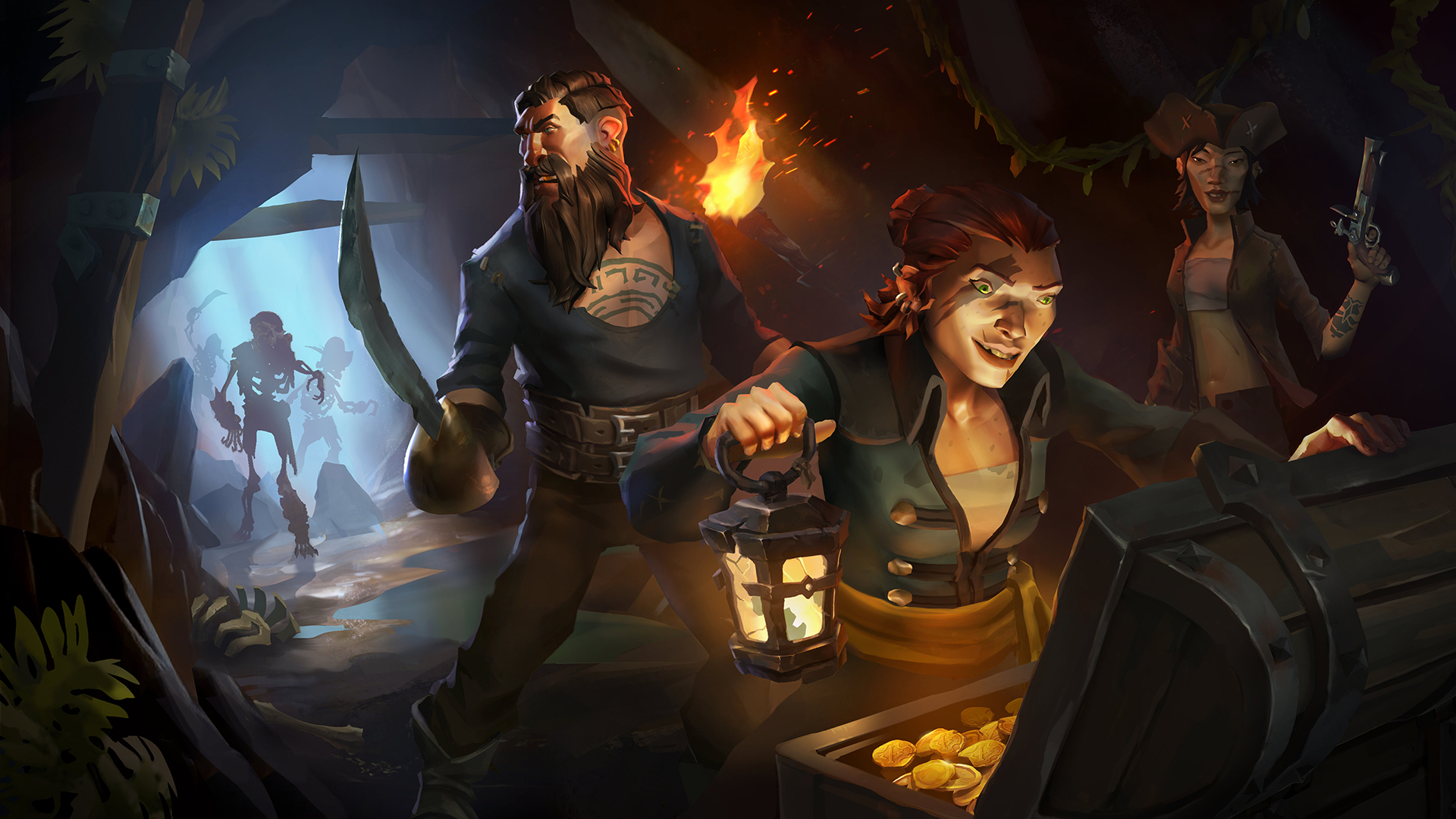Pirates Looting Treasure Cave