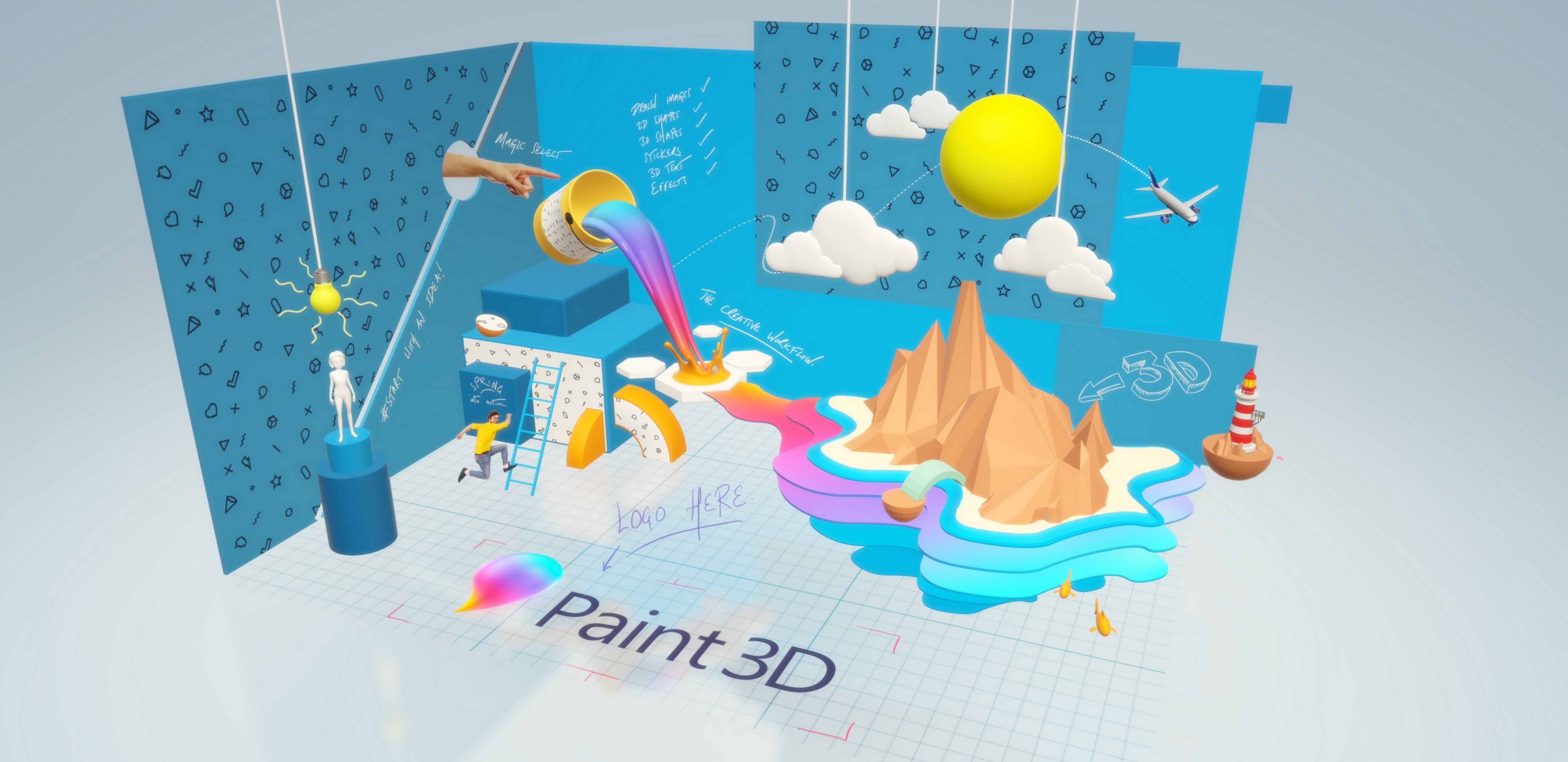 An illustration in Paint 3D