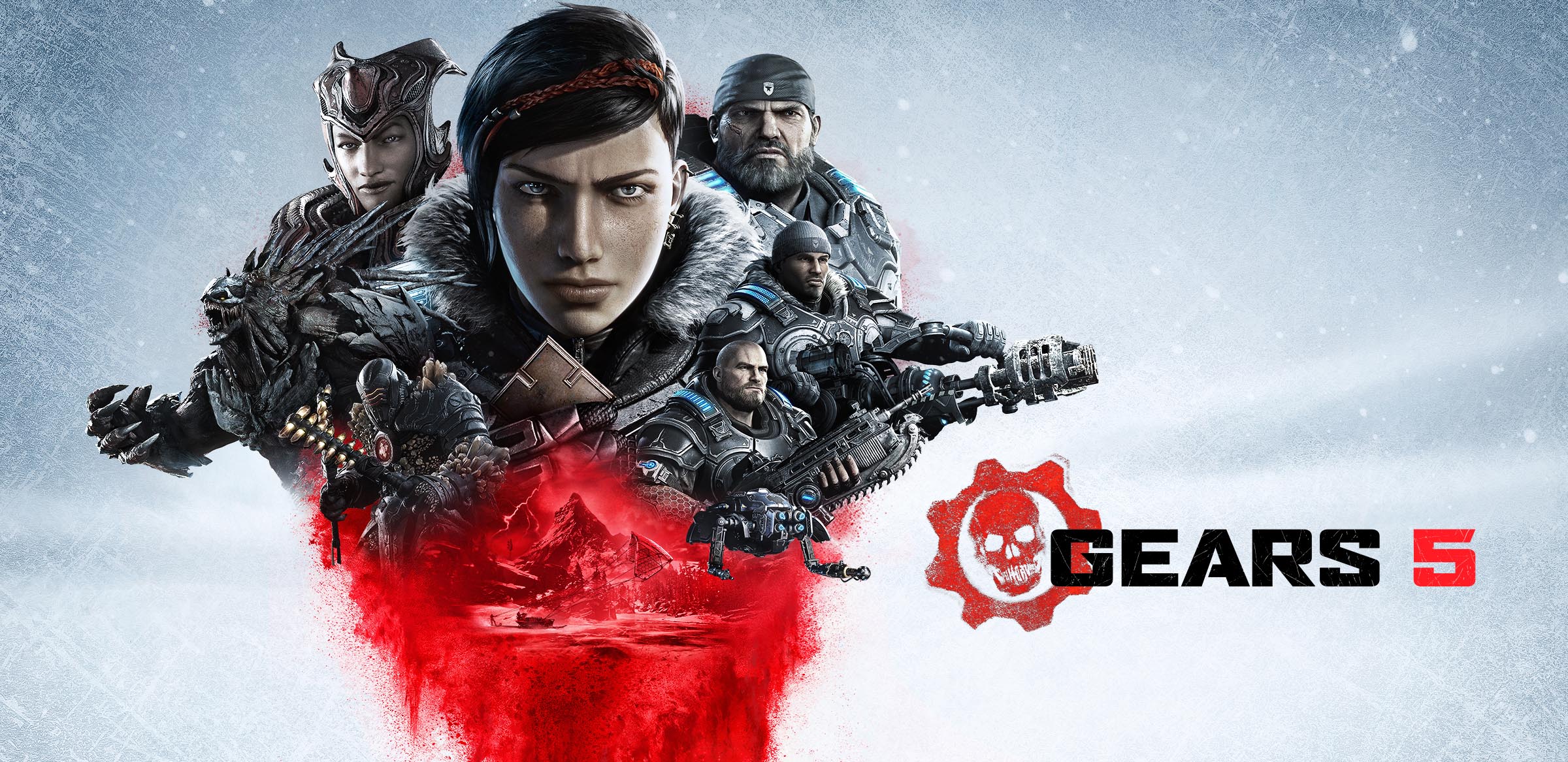 Gears 5 characters and logo