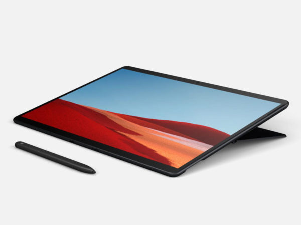 Surface Pro X device next to the Surface pen