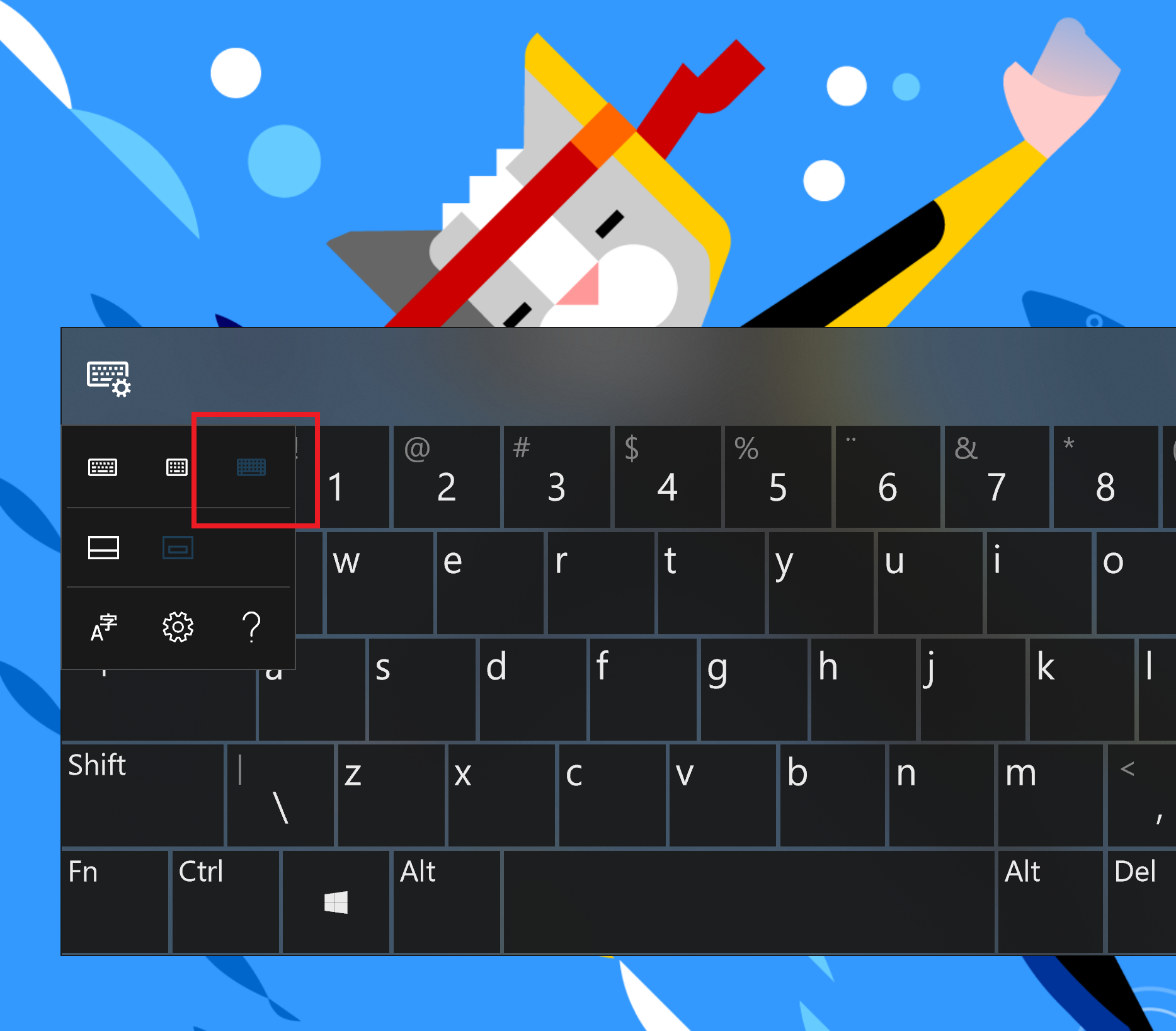 сенсорная клавиатура теперь поддерживает стандартную раскладку для всех языков