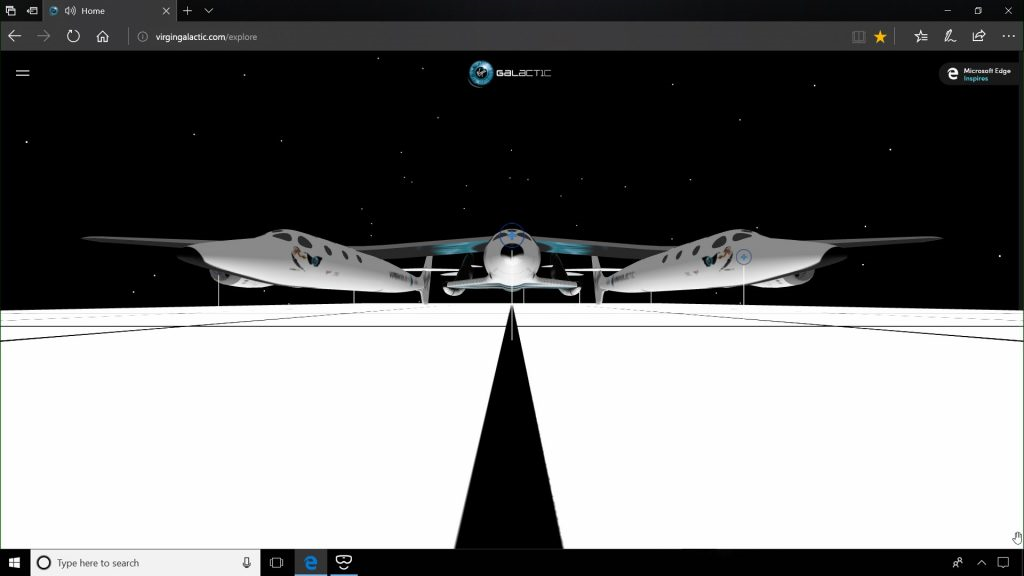 Virgin Galactic и Microsoft Edge: иммерсивная веб-среда для желающих ощутить себя астронавтами