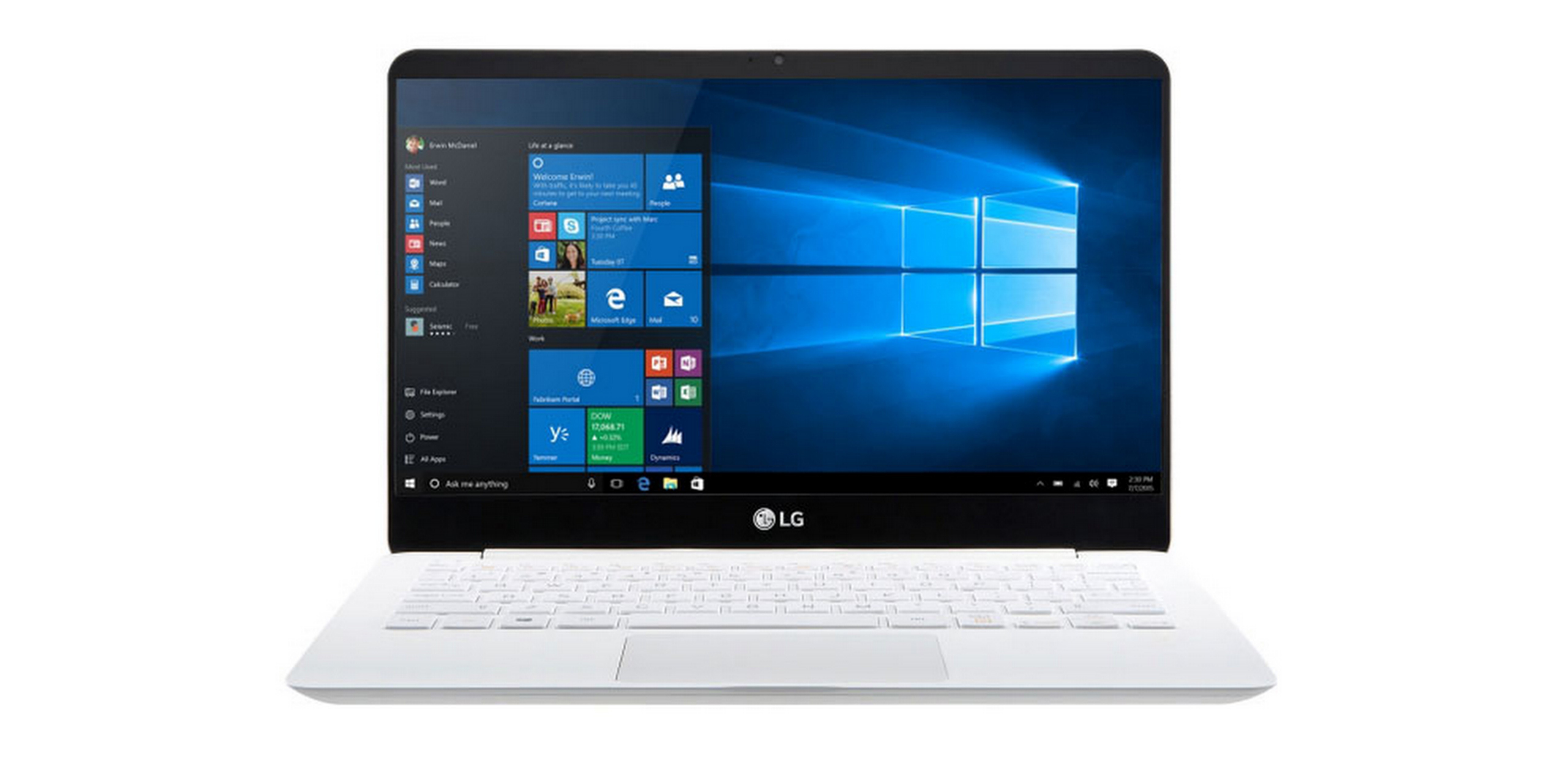 The LG Gram running Windows 10