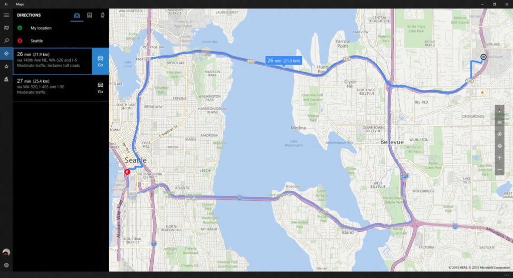 Easily view multiple routes to your destination with the Maps app