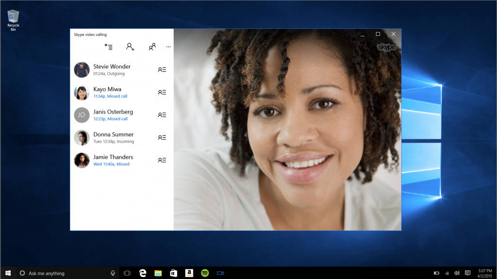 Preview the Skype integration in Windows 10 Skype video and Messaging apps 