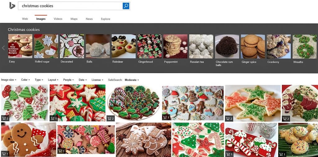 Use Bing image search to find your next favorite holiday cookie recipe