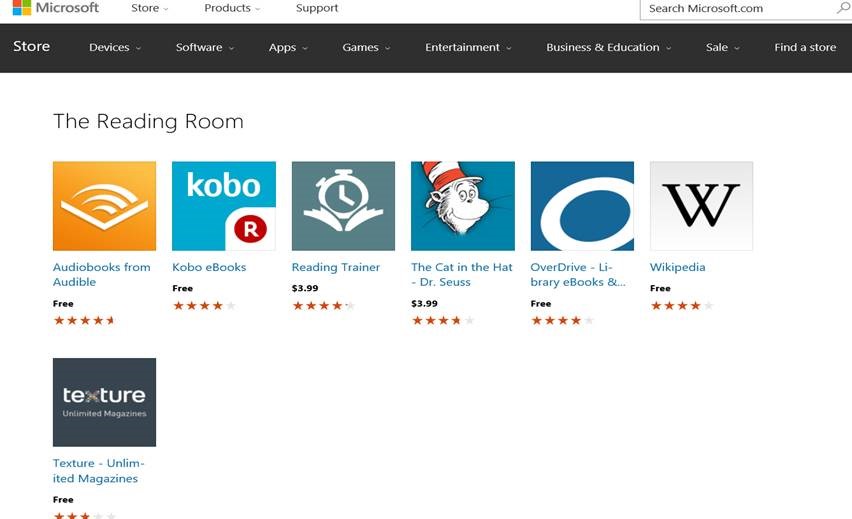 The Reading Room in the Windows Store