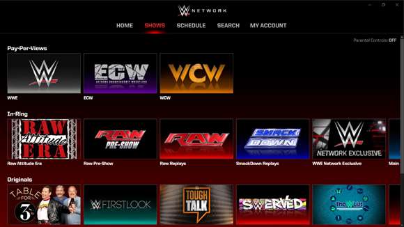 WWE Network app for Windows 10