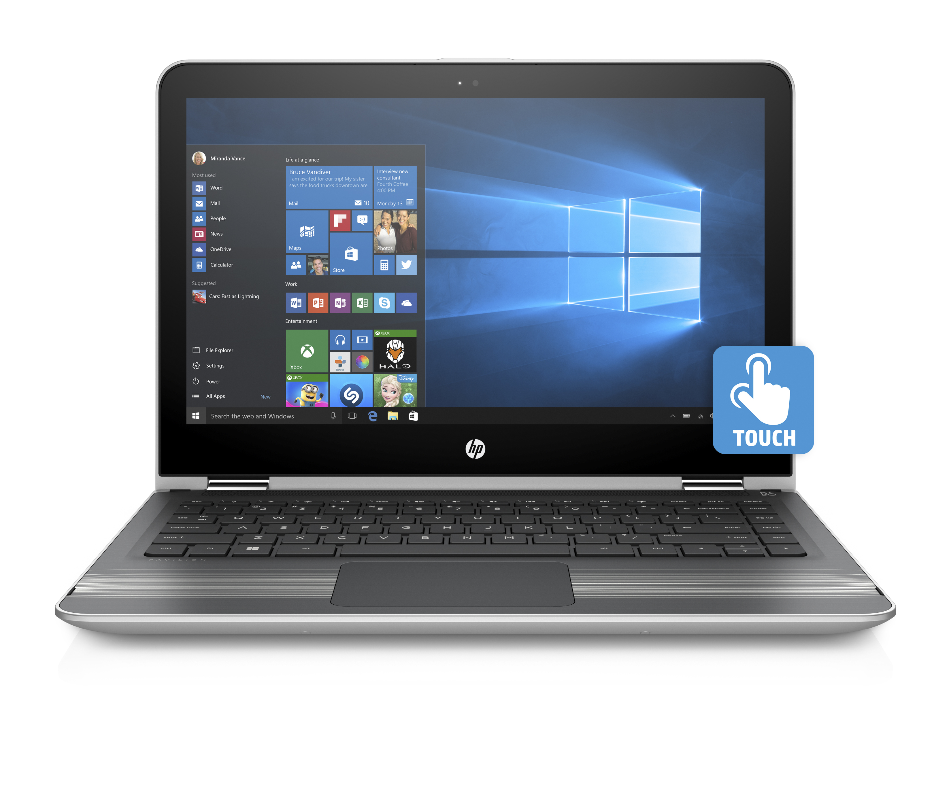 The HP Pavilion x360 with Windows 10