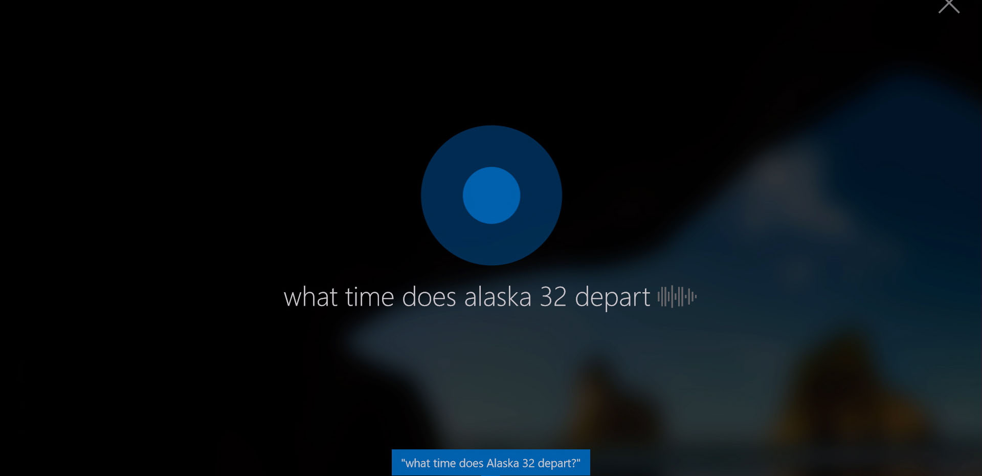 Cortana above the lockscreen in Windows 10