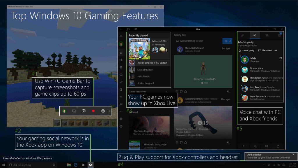 Windows 10 gaming features
