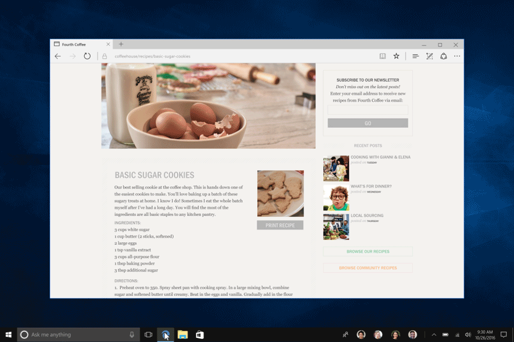 Windows MyPeople experience with the Windows 10 Creators Update