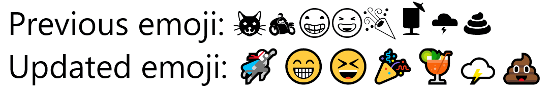 New emoji support in Microsoft Edge.