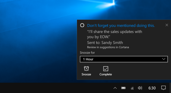 Cortana reminds you of the important stuff – even when you forget to ask 