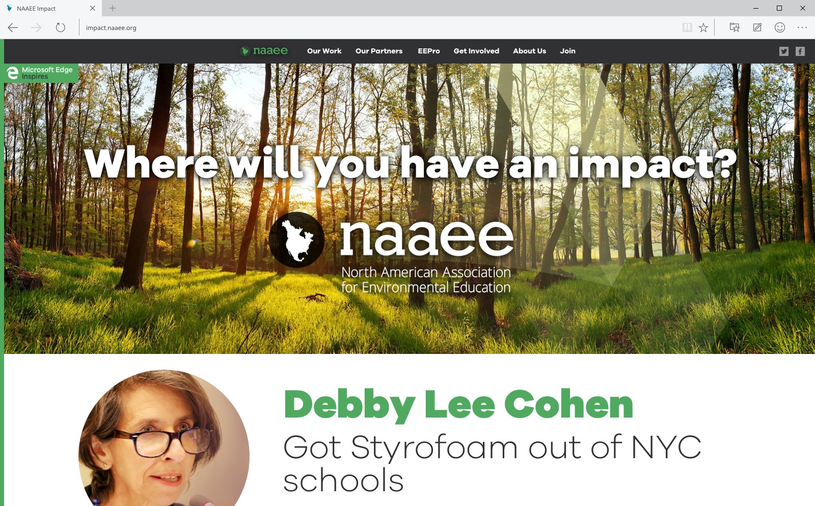 NAAEE partners with Microsoft Edge to deliver a compelling storytelling platform