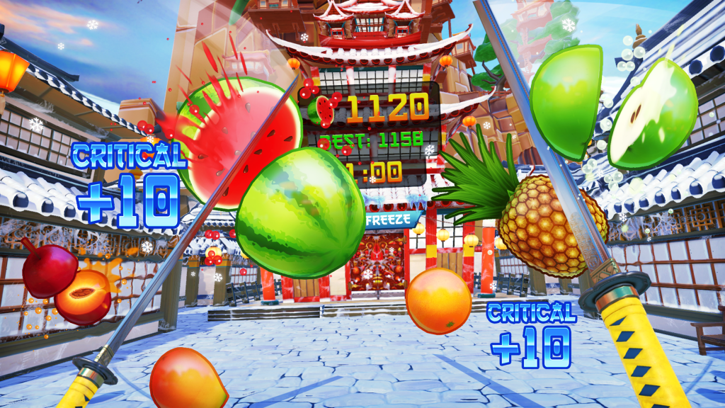 The Fruit Ninja phenomenon continues in a VR dojo. 