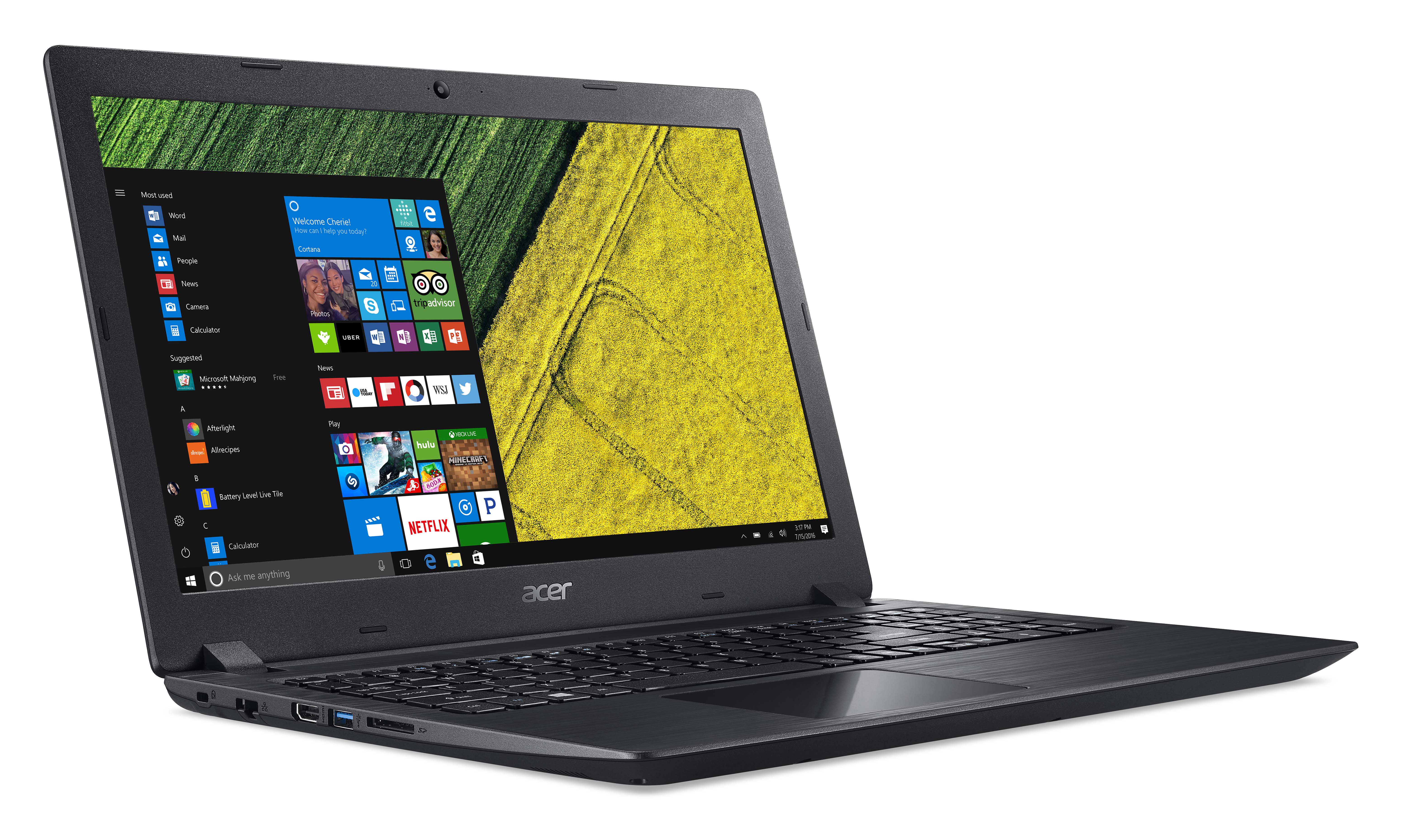 The Acer Aspire 3 with Windows 10