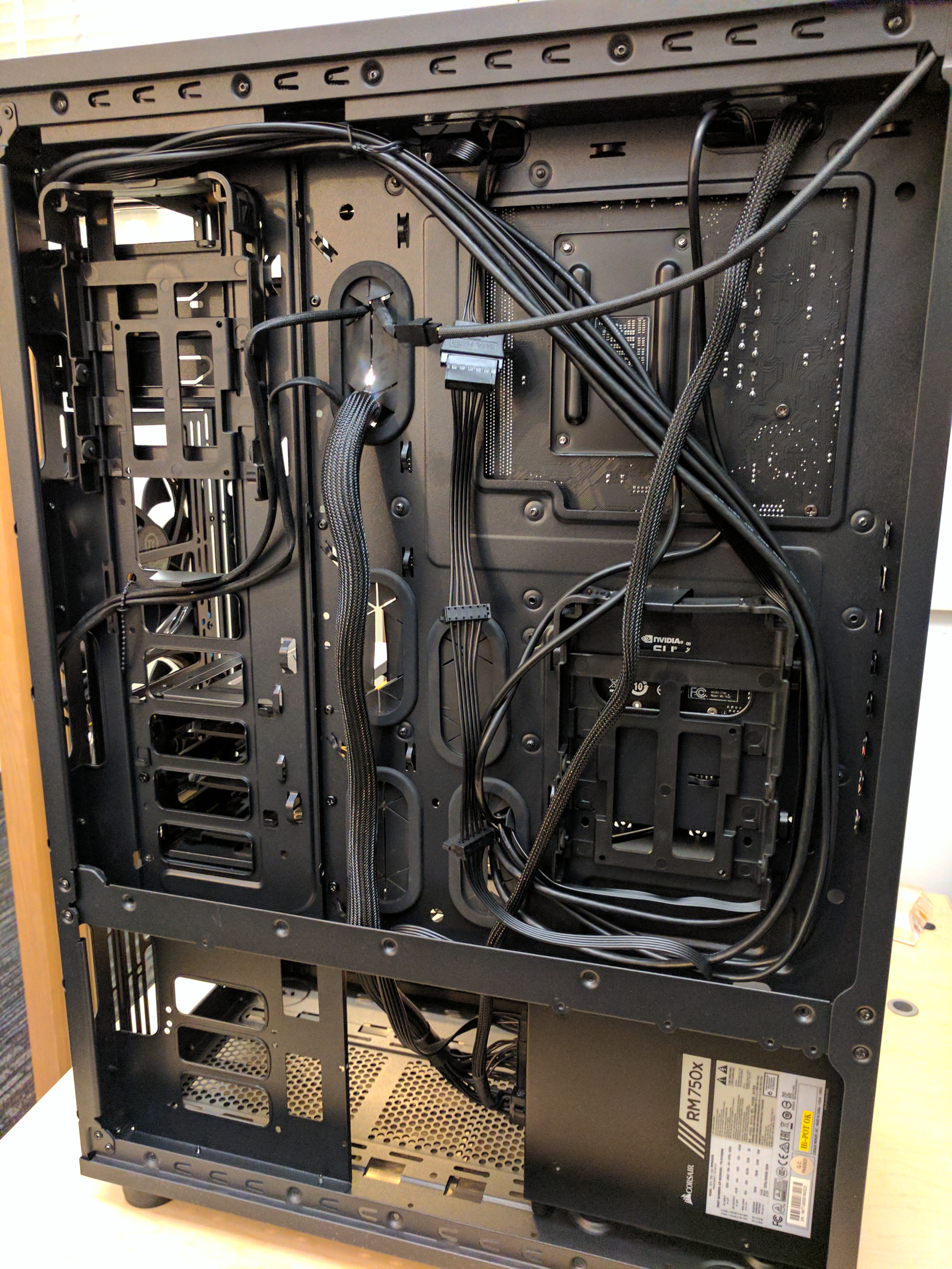 A view from “the dark side”. Cable management is important!