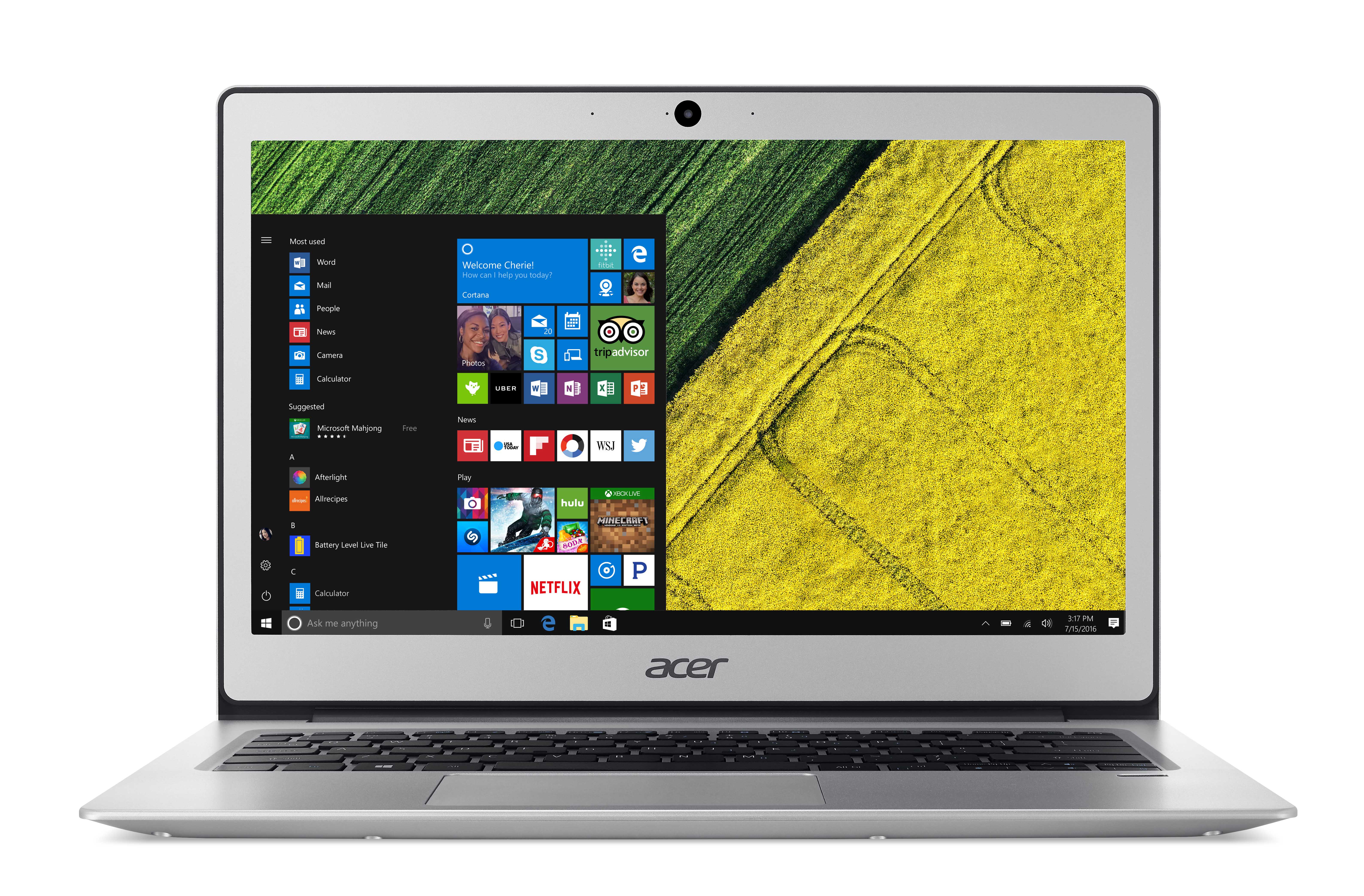 The Acer Swift 1 with Windows 10