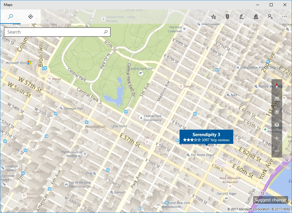 8. Get quick information about places my hovering over the icons on the map