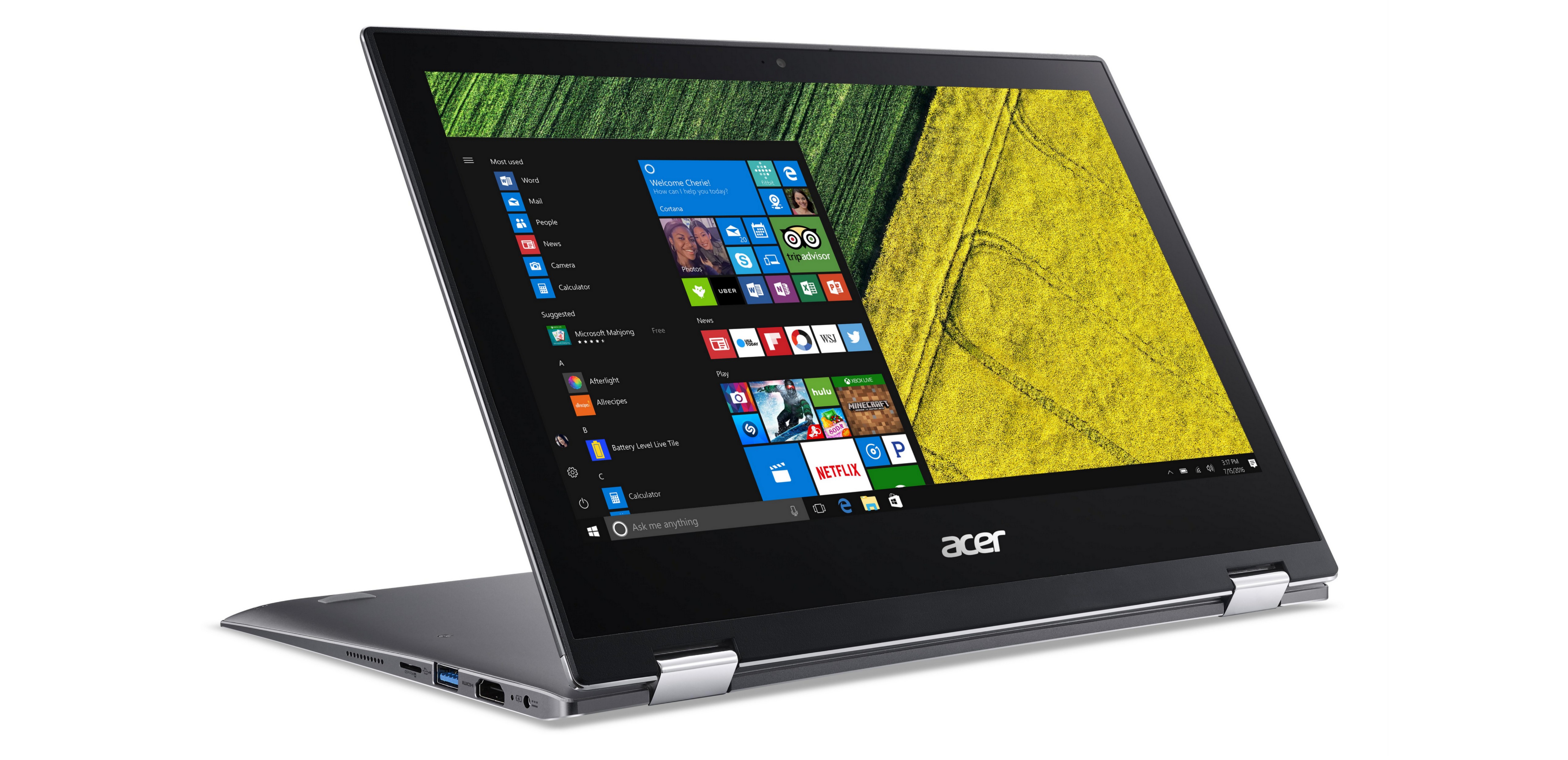 Acer Spin 1 in flip mode with Windows 10