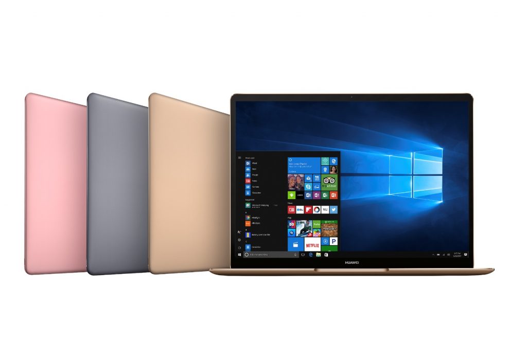 HUAWEI MateBook X with Windows 10 in a range of colors