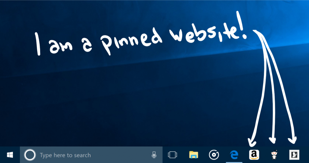 Pin websites to your taskbar with Microsoft Edge!