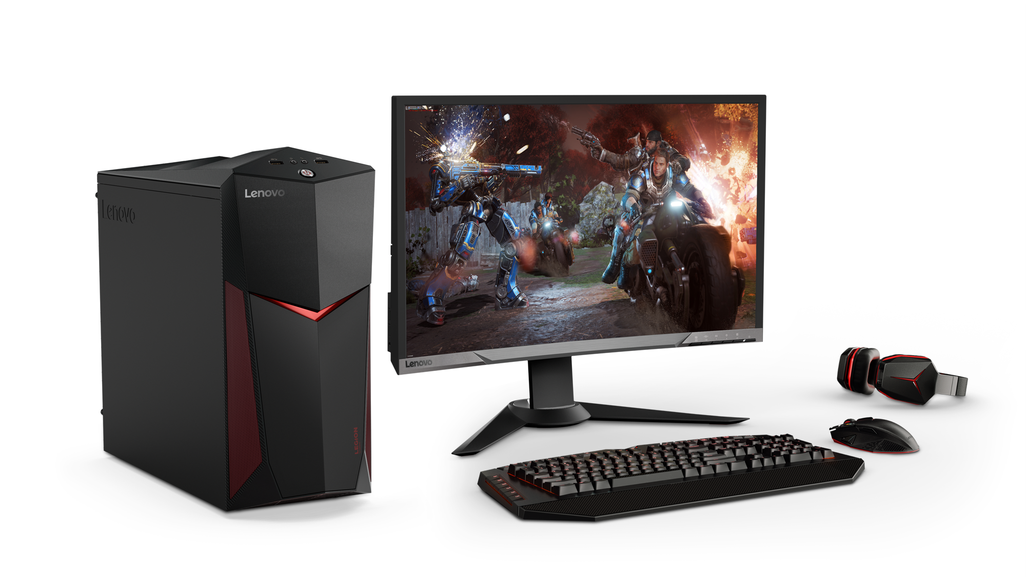Lenovo Legion Y520 Tower with monitor & accessories