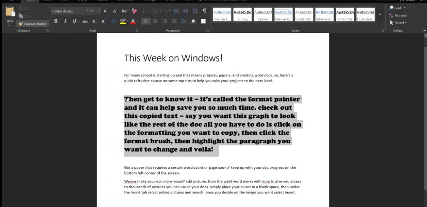 Tips for Microsoft Word