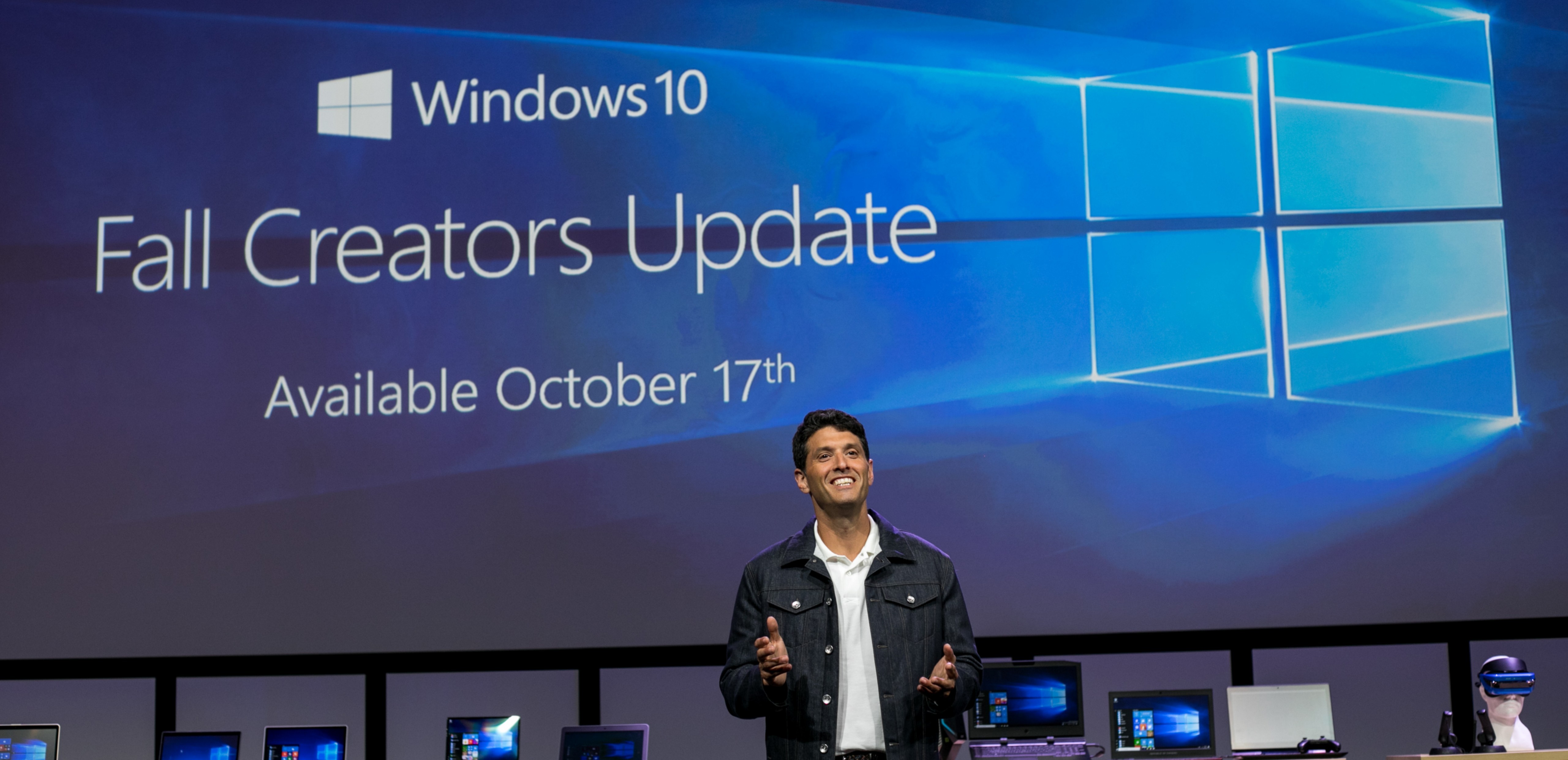 Terry Myerson announces the release of the Windows 10 Fall Creators Update
