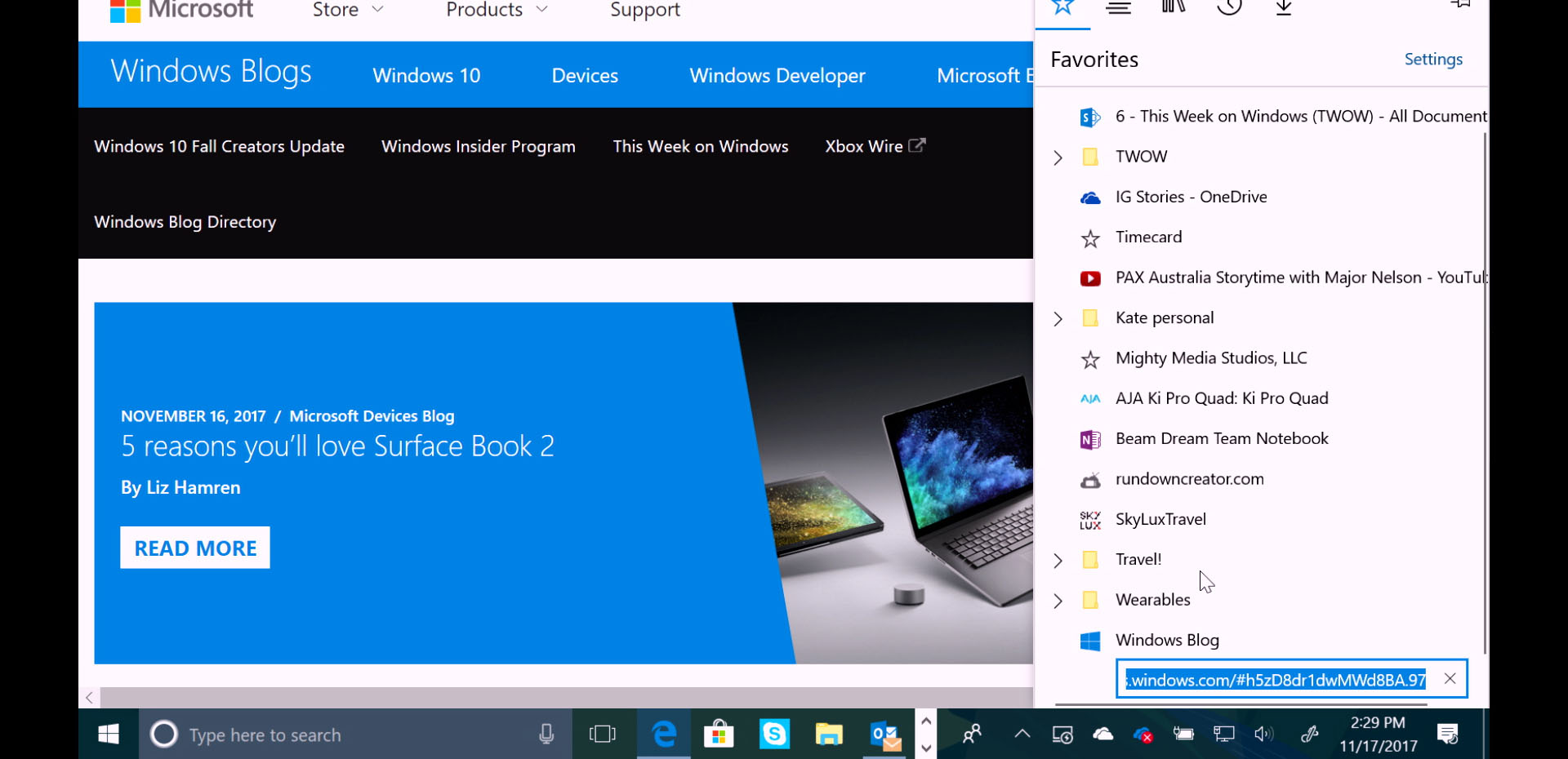 Windows 10 Tip: Edit any URL in your Microsoft Edge Favorites 