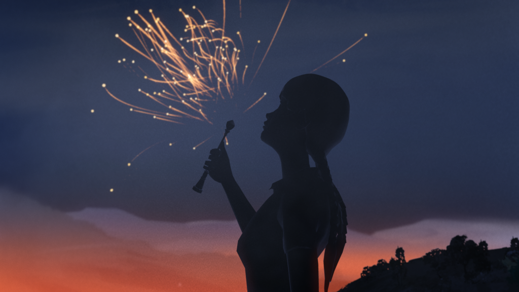 The story begins with the silhouette of a girl releasing lights back into the night sky.