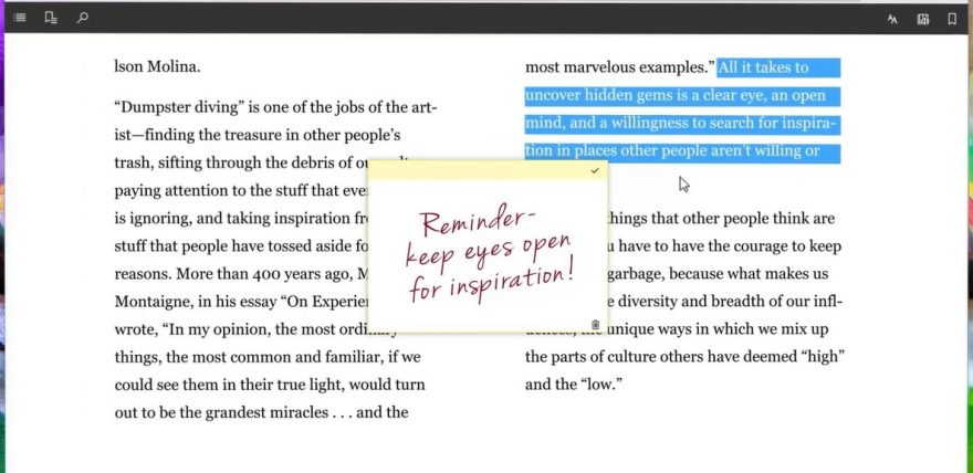 Annotate your books in Microsoft Edge