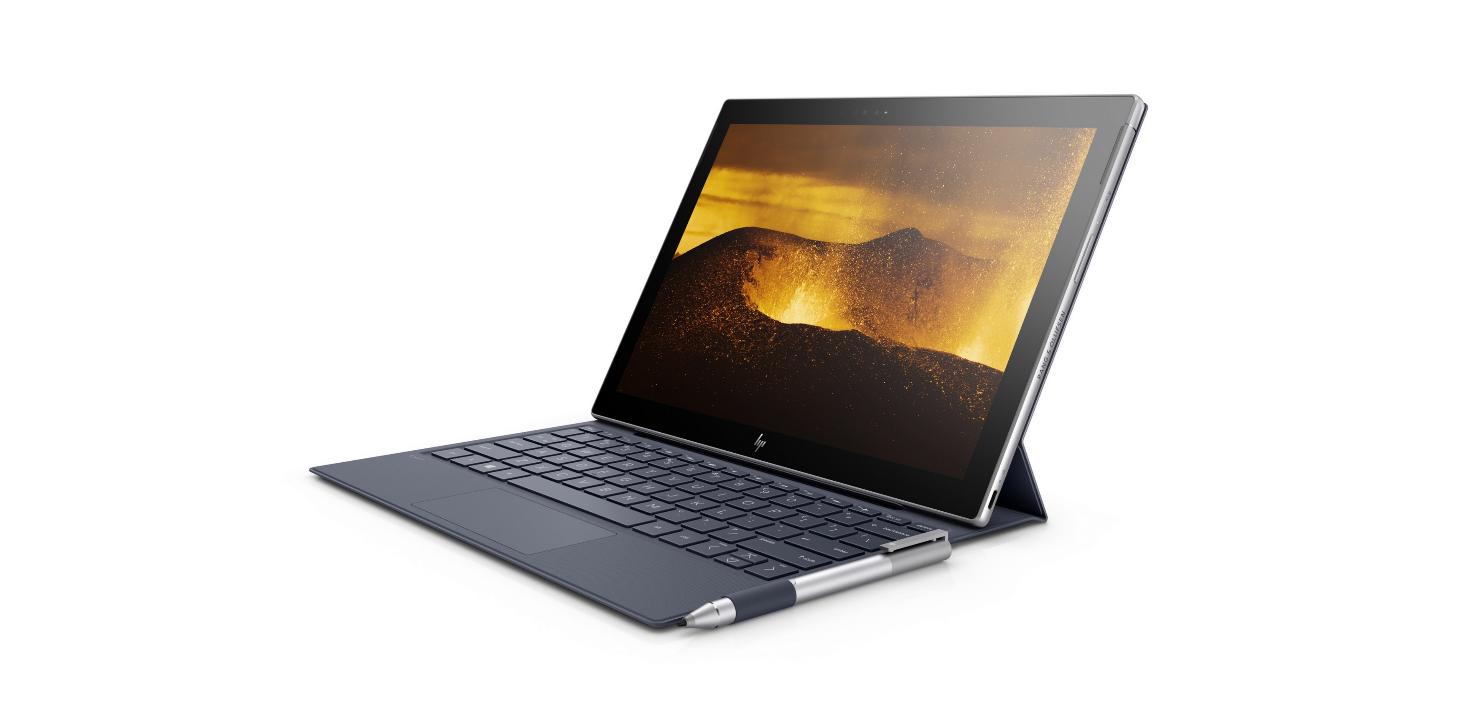 HP ENVY x2 shown in angle view with keyboard and pen attached.